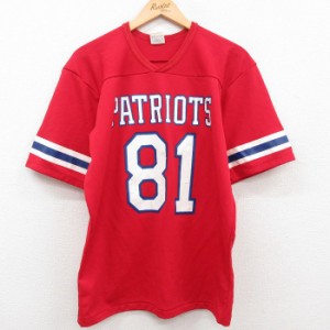 古着 ローリングス 半袖 ビンテージ フットボール Tシャツ メンズ 80年代 80s NFL ニューイングランドペイトリオッツ Vネック  中古 古着