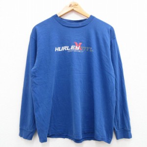 古着 ハーレー 長袖 ビンテージ Tシャツ メンズ 00年代 00s コットン クルーネック USA製 青 ブルー XLサイズ 中古 中古 古着