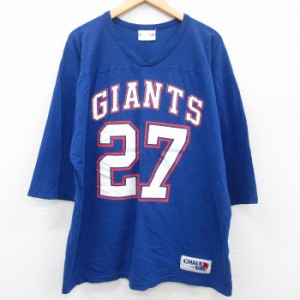 古着 チョークライン 7分袖 ビンテージ フットボール Tシャツ メンズ 90年代 90s NFL ニューヨークジャイアンツ ロドニーハン 中古 古着