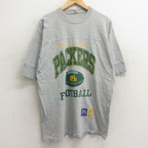 古着 半袖 ビンテージ フットボール Tシャツ メンズ 90年代 90s NFL グリーンベイパッカーズ コットン クルーネック カナダ製  中古 古着