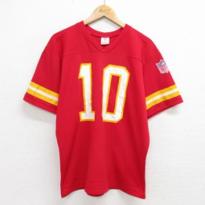 古着 ローリングス 半袖 ビンテージ フットボール Tシャツ メンズ 80年代 80s NFL カンザスシティチーフス 10 大きいサイズ V 中古 古着