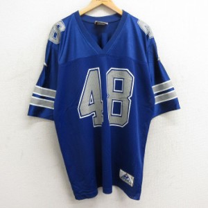 古着 半袖 ビンテージ フットボール Tシャツ メンズ 90年代 90s NFL ダラスカウボーイズ JOHNSTON 48 大きいサイズ ロング丈  中古 古着