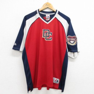 古着 マジェスティック 半袖 ビンテージ フットボール Tシャツ メンズ 00年代 00s MLB ワシントンナショナルズ メッシュ地 ラ 中古 古着