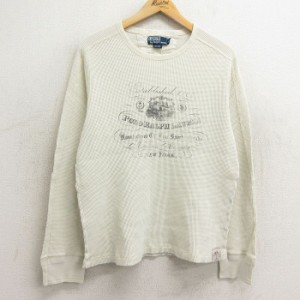 古着 ラルフローレン Ralph Lauren 長袖 ブランド サーマル Tシャツ メンズ 90年代 90s ビッグロゴ 大きいサイズ コットン ク 中古 古着