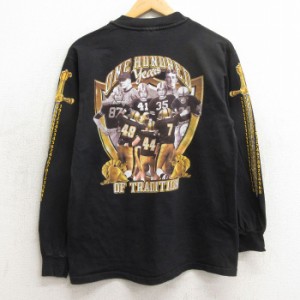 古着 ヘインズ Hanes 長袖 ビンテージ Tシャツ メンズ 90年代 90s ミリタリー アーミー ARMY ネイビー NAVY フットボール コッ 中古 古着