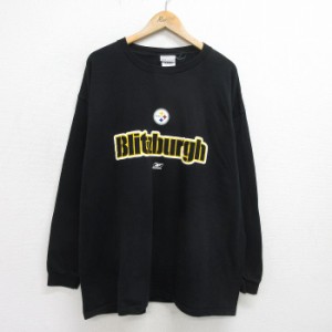 古着 リーボック REEBOK 長袖 ビンテージジーンズ Tシャツ メンズ 00年代 00s NFL ピッツバーグスティーラーズ 大きいサイズ  中古 古着