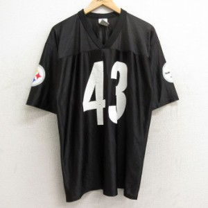 古着 半袖 ビンテージ フットボール Tシャツ メンズ 00年代 00s NFL ピッツバーグスティーラーズ トロイポラマル 43 Vネック  中古 古着