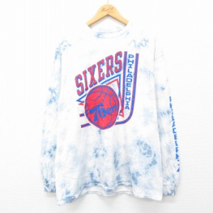 古着 ジャンクフード JUNK FOOD 長袖 Tシャツ メンズ NBA フィラデルフィアセブンティシクサーズ 76ers コットン クルーネック 中古 古着