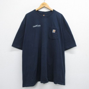 古着 カーハート Carhartt 半袖 ブランド Tシャツ メンズ ワンポイントロゴ フィールドコア 胸ポケット付き 大きいサイズ ロン 中古 古着