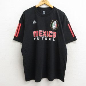 古着 アディダス adidas 半袖 ブランド Tシャツ メンズ メキシコ サッカー アンドレスグアルダード 18 大きいサイズ コットン  中古 古着