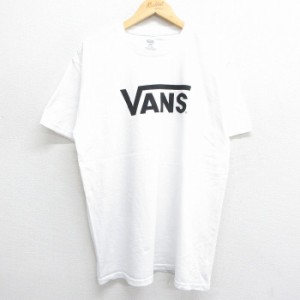 古着 バンズ VANS 半袖 ブランド Tシャツ メンズ ビッグロゴ コットン クルーネック 白 ホワイト Lサイズ 中古 中古 古着