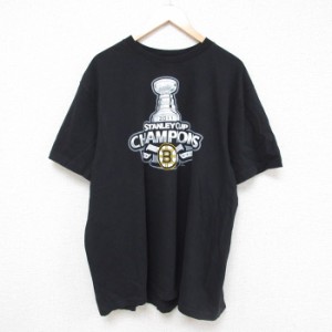 古着 リーボック REEBOK 半袖 ブランド Tシャツ メンズ NHL ボストンブルーインズ スタンレーカップ チャンピオンズ 大きいサ 中古 古着