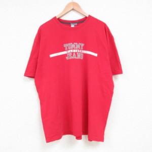 古着 トミーヒルフィガー TOMMY HILFIGER トミージーンズ 半袖 ブランド Tシャツ メンズ ビッグロゴ 大きいサイズ コットン ク 中古 古着