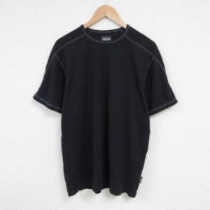 古着 ゲス GUESS 半袖 ブランド Tシャツ メンズ 無地 ラグラン コットン クルーネック 黒 ブラック Lサイズ 中古 中古 古着