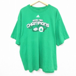 古着 アディダス adidas 半袖 ブランド Tシャツ メンズ NBA ボストンセルティックス 2008 チャンピオンズ 大きいサイズ コット 中古 古着