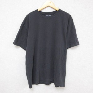 古着 チャンピオン Champion 半袖 ブランド Tシャツ メンズ 無地 クルーネック 濃グレー XLサイズ 中古 中古 古着