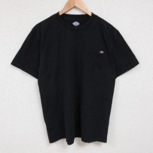 古着 ディッキーズ Dickies 半袖 ブランド Tシャツ メンズ 胸ポケット付き コットン クルーネック 黒 ブラック Lサイズ 中古 中古 古着