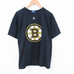 古着 リーボック REEBOK 半袖 ブランド Tシャツ メンズ NHL ボストンブルーインズ マークサバール 91 コットン クルーネック  中古 古着