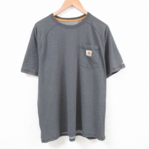 古着 カーハート Carhartt 半袖 ブランド Tシャツ メンズ ワンポイントロゴ 胸ポケット付き 大きいサイズ ラグラン クルーネッ 中古 古着