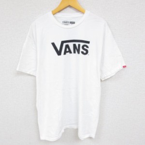 古着 バンズ VANS 半袖 ブランド Tシャツ メンズ ビッグロゴ コットン クルーネック 白 ホワイト Lサイズ 中古 中古 古着