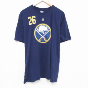 古着 リーボック REEBOK 半袖 ブランド Tシャツ メンズ NHL バッファローセイバーズ マットモールソン 26 大きいサイズ ロング 中古 古着