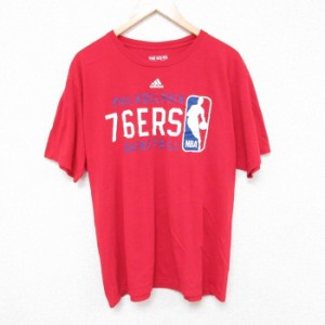 古着 アディダス adidas 半袖 ブランド Tシャツ メンズ NBA フィラデルフィアセブンティシクサーズ 76ers コットン クルーネッ 中古 古着