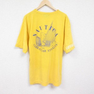 古着 ノーティカ NAUTICA 半袖 ブランド Tシャツ メンズ 90年代 90s ワンポイントロゴ 帆船 胸ポケット付き 大きいサイズ コッ 中古 古着