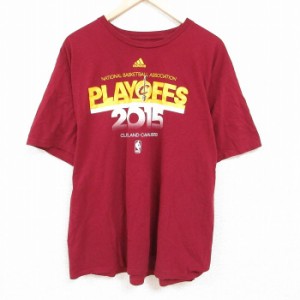 古着 アディダス adidas 半袖 ブランド Tシャツ メンズ NBA クリーブランドキャバリアーズ 大きいサイズ コットン クルーネッ 中古 古着