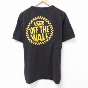 古着 バンズ VANS 半袖 ブランド Tシャツ メンズ ビッグロゴ コットン クルーネック 黒 ブラック XLサイズ 中古 中古 古着