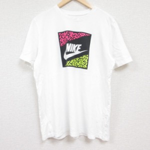 古着 ナイキ NIKE 半袖 ブランド Tシャツ メンズ ビッグロゴ コットン クルーネック 白 ホワイト Lサイズ 中古 中古 古着