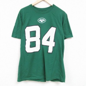 古着 ナイキ NIKE 半袖 ブランド Tシャツ メンズ NFL ニューヨークジェッツ コーリーデイビス 84 コットン クルーネック 緑 グ 中古 古着