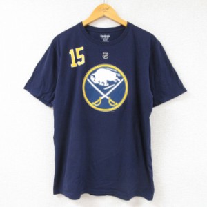 古着 リーボック REEBOK 半袖 ブランド Tシャツ メンズ NHL バッファローセイバーズ ジャックマイケル 15 コットン クルーネッ 中古 古着