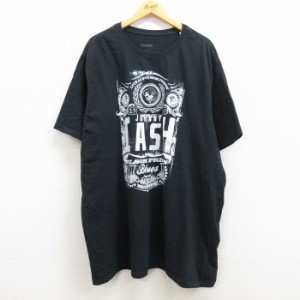 古着 半袖 ロック バンド Tシャツ メンズ ジョニーキャッシュ 大きいサイズ ロング丈 クルーネック 黒 ブラック XLサイズ 中古 中古 古着