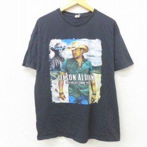 古着 半袖 ロック バンド Tシャツ メンズ ジェイソンアルディーン ジェイクホウェン トーマスレット コットン クルーネック 黒 中古 古着