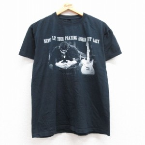 古着 半袖 ロック バンド Tシャツ メンズ リーブライス クルーネック 黒 ブラック Lサイズ 中古 中古 古着