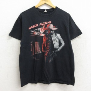 古着 半袖 ロック バンド Tシャツ メンズ ジェイソンアルディーン コットン クルーネック 黒 ブラック Lサイズ 中古 中古 古着