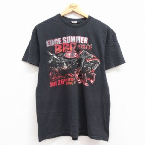 古着 半袖 ロック バンド Tシャツ メンズ フェス ディスターブド メガデス クルーネック 黒 ブラック spe Lサイズ 中古 中古 古着