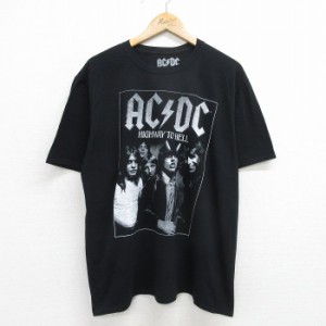 古着 半袖 ロック バンド Tシャツ メンズ AC/DC コットン クルーネック 黒 ブラック XLサイズ 中古 中古 古着