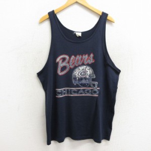 古着 チャンピオン champion ビンテージ タンクトップ メンズ 80年代 80s NFL シカゴベアーズ 大きいサイズ クルーネック USA 中古 古着