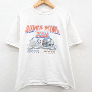 古着 半袖 ビンテージ Tシャツ メンズ 00年代 00s NFL インディアナポリスコルツ シカゴベアーズ コットン クルーネック 白 ホ 中古 古着