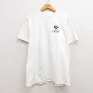 古着 半袖 ビンテージ Tシャツ メンズ 90年代 90s ヨットクラブ イカリ フロリダ クルーネック 白 ホワイト Lサイズ 中古 中古 古着