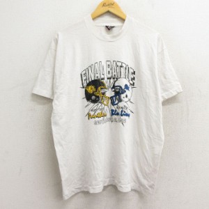 古着 半袖 ビンテージ Tシャツ メンズ 90年代 90s フットボール マイアミトレースパンサーズ ワシントンブルーライオンズ クル 中古 古着