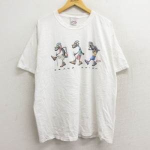 古着 半袖 ビンテージ Tシャツ メンズ 00年代 00s グランドキャニオン 登山 コットン クルーネック 白 ホワイト XLサイズ 中古 中古 古着