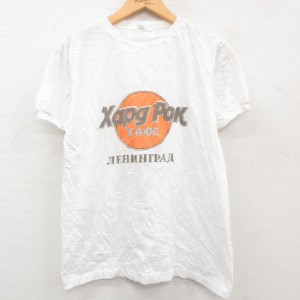 古着 半袖 ビンテージ Tシャツ メンズ 90年代 90s Xapg Pok コットン クルーネック 白 ホワイト Mサイズ 中古 中古 古着