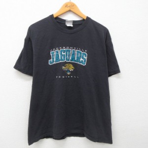 古着 半袖 ビンテージ Tシャツ メンズ 00年代 00s NFL ジャクソンビルジャガーズ コットン クルーネック 黒 ブラック アメフト 中古 古着