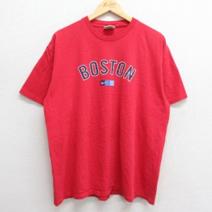 古着 ナイキ NIKE 半袖 ビンテージ Tシャツ メンズ 00年代 00s ワンポイントロゴ ボストン 大きいサイズ コットン クルーネッ 中古 古着