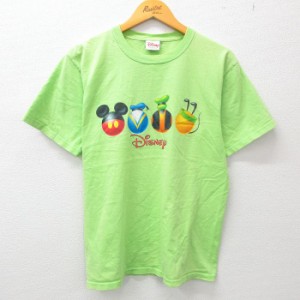 古着 半袖 ビンテージ Tシャツ メンズ 00年代 00s ディズニー DISNEY ミッキー MICKEY MOUSE プルート コットン クルーネック  中古 古着