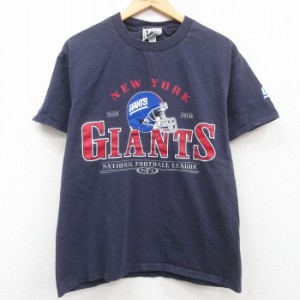 古着 リー Lee 半袖 ビンテージ Tシャツ メンズ 90年代 90s NFL ニューヨークジャイアンツ コットン クルーネック 紺 ネイビー 中古 古着