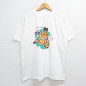 古着 半袖 ビンテージ Tシャツ メンズ 80年代 80s ボーイスカウト グランドスラムジャム コットン クルーネック USA製 白 ホワ 中古 古着