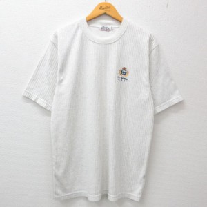 古着 半袖 ビンテージ Tシャツ メンズ 90年代 90s セントトーマス島 イカリ コットン クルーネック 白 ホワイト 霜降り XLサイ 中古 古着